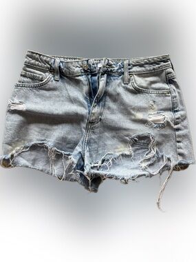 Forever 21 Light Blue Distressed Denim Shorts
